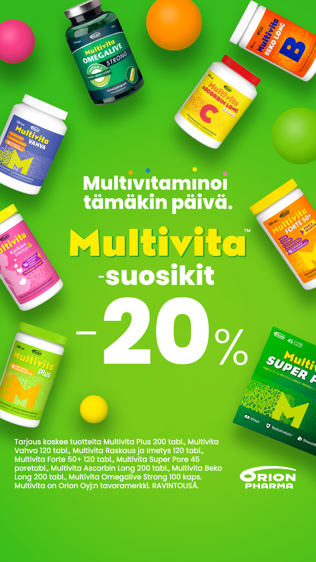 Multivita suosikit -20% kampanja somekuva